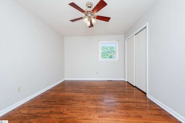 106 Thackston St, Fountain Inn, SC 29644 - unfurnished bedroom featuring wood finished floors, a closet, and ceiling fan