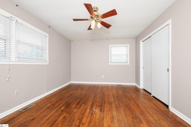 106 Thackston St, Fountain Inn, SC 29644 - unfurnished bedroom featuring wood finished floors, a closet, and ceiling fan