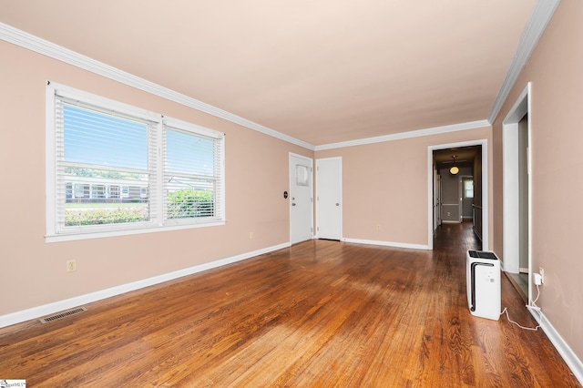 106 Thackston St, Fountain Inn, SC 29644 - unfurnished living room featuring wood finished floors and ornamental molding