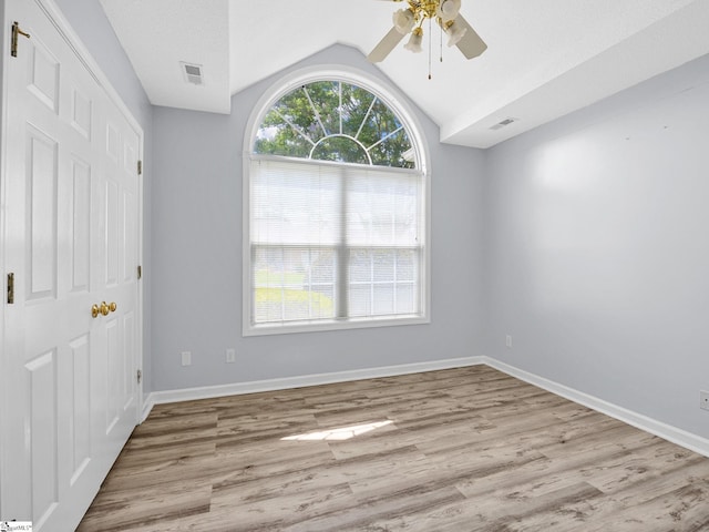 68 Arbours W Ln, Moore, SC 29369 - unfurnished bedroom featuring lofted ceiling, wood finished floors, a closet, and ceiling fan