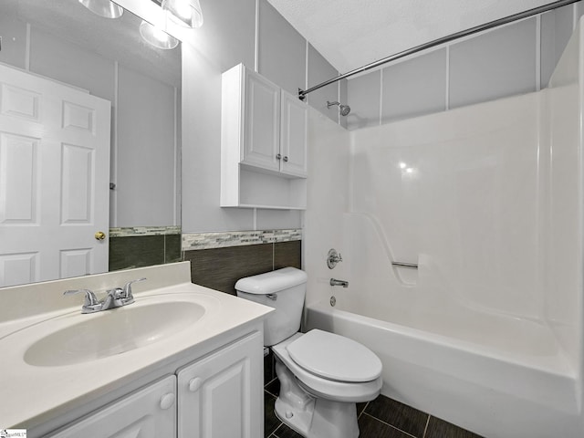 68 Arbours W Ln, Moore, SC 29369 - full bath featuring bathtub / shower combination, vanity, tile walls, tile patterned floors, and wainscoting