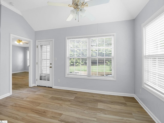 68 Arbours W Ln, Moore, SC 29369 - entrance foyer featuring lofted ceiling, ceiling fan, and light wood-style floors