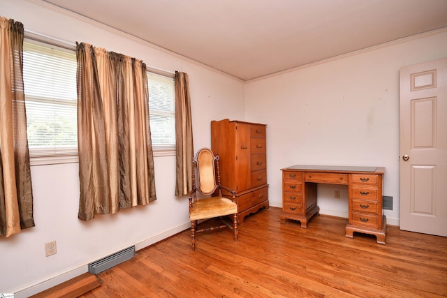 204 Jasper St, Easley, SC 29640 - sitting room featuring light wood-type flooring and crown molding
