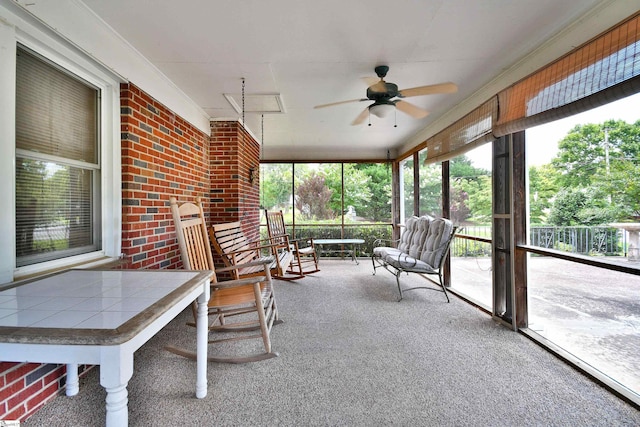 204 Jasper St, Easley, SC 29640 - sunroom / solarium with ceiling fan and plenty of natural light