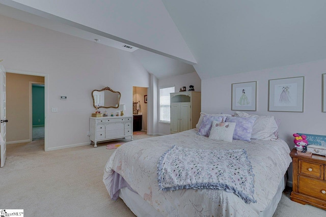104 Saddlehorn Ln, Easley, SC 29642 - bedroom with light colored carpet and vaulted ceiling