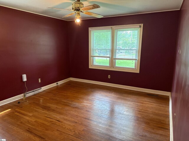 2 Runion Dr, Taylors, SC 29687 - unfurnished room featuring wood finished floors, a ceiling fan, and crown molding