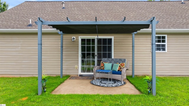 640 Slippery Moss Dr, Spartanburg, SC 29303 - rear view of property with roof with shingles, a patio area, and a lawn