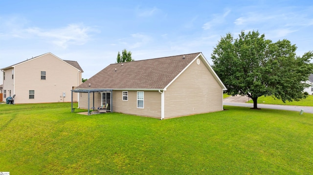640 Slippery Moss Dr, Spartanburg, SC 29303 - rear view of property with a lawn, roof with shingles, and a patio