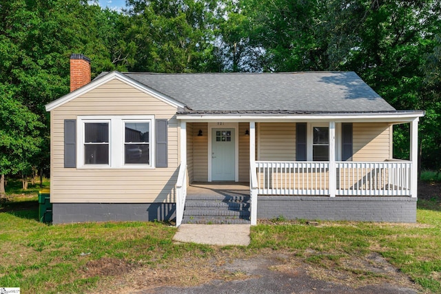 721 Central St, Iva, SC 29655 - bungalow-style home with covered porch, a chimney, and roof with shingles