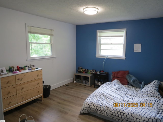 2551 Compton Bridge Rd, Inman, SC 29349 - bedroom with multiple windows, light wood-style flooring, and a textured ceiling
