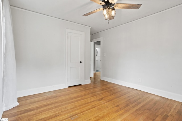 2608 Lane Ave, Anderson, SC 29621 - unfurnished room with a ceiling fan, light wood-style floors, and ornamental molding