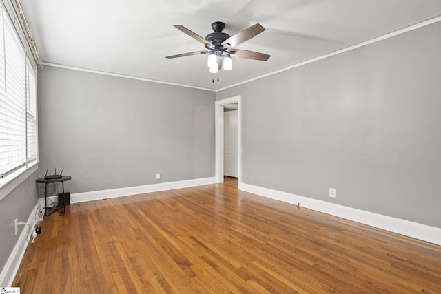 2608 Lane Ave, Anderson, SC 29621 - spare room featuring ceiling fan, crown molding, and wood finished floors