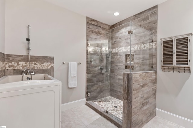 19 Merritt View Ter, Greenville, SC 29609 - full bathroom featuring a stall shower and recessed lighting