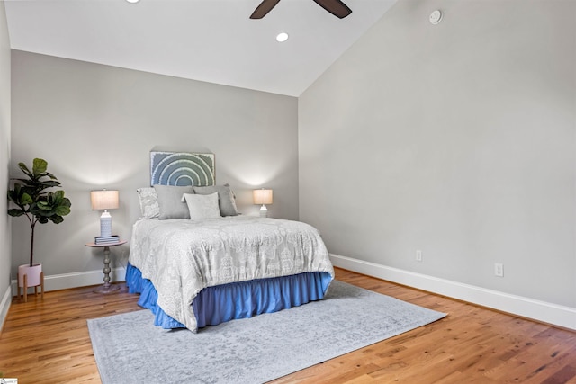 19 Merritt View Ter, Greenville, SC 29609 - bedroom featuring wood finished floors, lofted ceiling, recessed lighting, and a ceiling fan