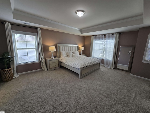 406 Willow Grove Way, Anderson, SC 29631 - bedroom featuring a tray ceiling, crown molding, and carpet flooring