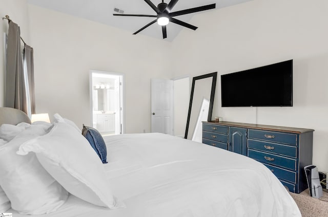 304 Camperdown Ct, Easley, SC 29642 - bedroom with carpet flooring, ceiling fan, and ensuite bathroom