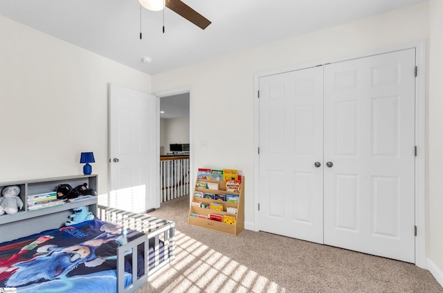 304 Camperdown Ct, Easley, SC 29642 - bedroom with carpet, a closet, and a ceiling fan