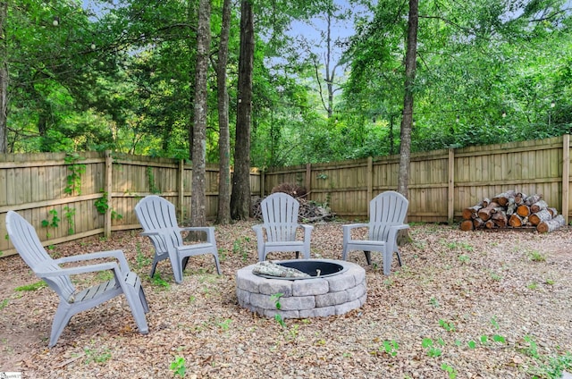 304 Camperdown Ct, Easley, SC 29642 - fenced backyard with an outdoor fire pit