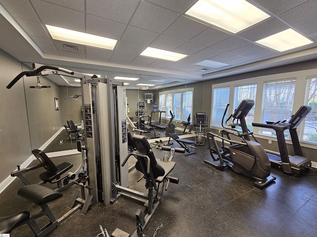 632 Lookover Dr, Anderson, SC 29621 - gym with a paneled ceiling and plenty of natural light