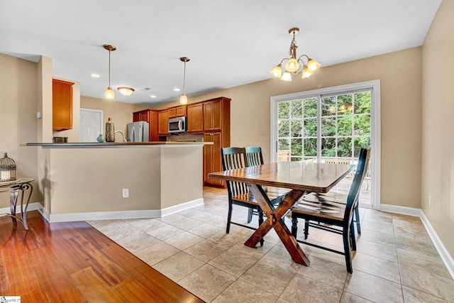 305 Cunningham Rd, Woodruff, SC 29388 - dining area with recessed lighting and a chandelier