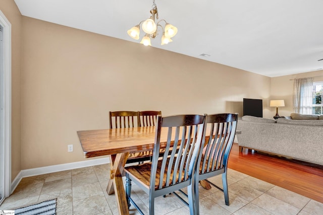 305 Cunningham Rd, Woodruff, SC 29388 - dining room with a chandelier and baseboards