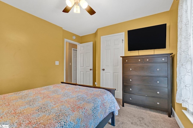 305 Cunningham Rd, Woodruff, SC 29388 - bedroom featuring light carpet and ceiling fan