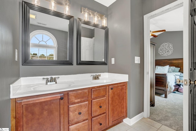 305 Cunningham Rd, Woodruff, SC 29388 - ensuite bathroom with double vanity and tile patterned floors