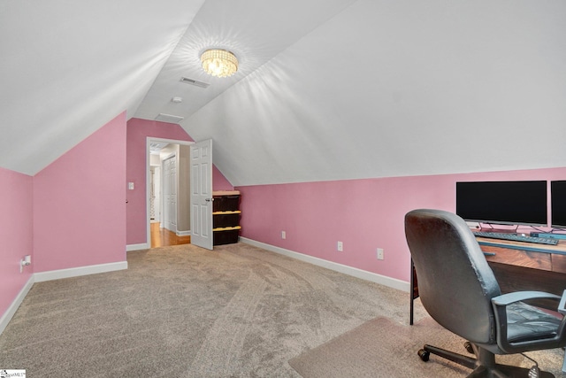 305 Cunningham Rd, Woodruff, SC 29388 - unfurnished office with vaulted ceiling and carpet floors