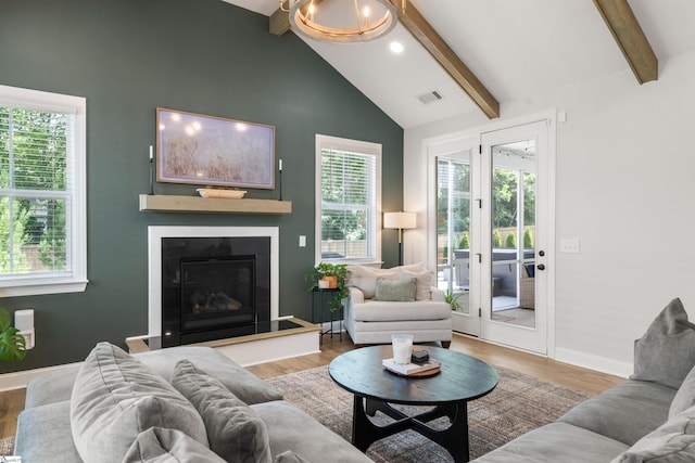 349 Encampment Blvd, Simpsonville, SC 29681 - living room with wood finished floors and a glass covered fireplace
