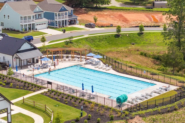 349 Encampment Blvd, Simpsonville, SC 29681 - community pool with a pergola and a patio area