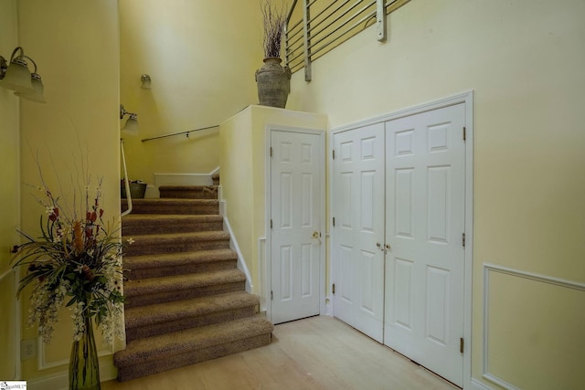 126 Midland Dr, Easley, SC 29640 - stairway with wood finished floors
