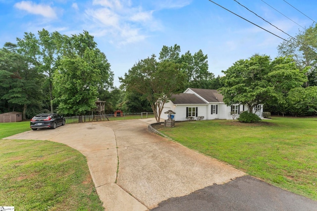 2005 Gap Creek Rd, Greer, SC 29651 - view of front of house with driveway and view of scattered trees