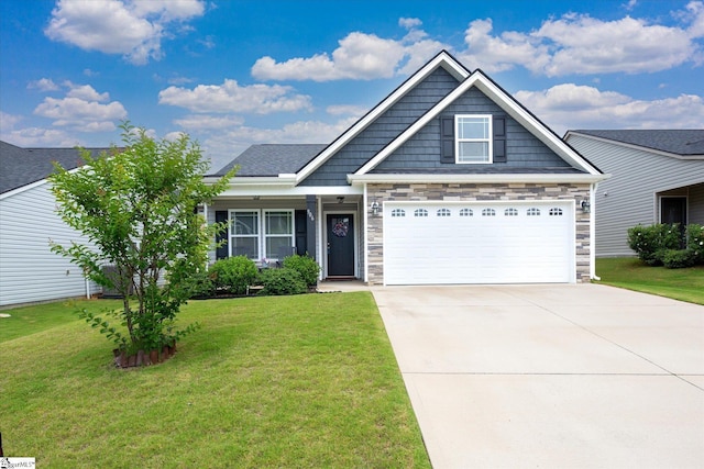 906 John Thomas Way, Greer, SC 29651 - view of front of home featuring a front lawn, concrete driveway, and stone siding
