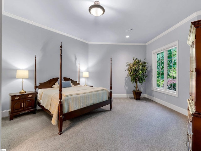 24 Lake Hills Ln, Travelers Rest, SC 29690 - bedroom featuring light colored carpet, crown molding, and recessed lighting