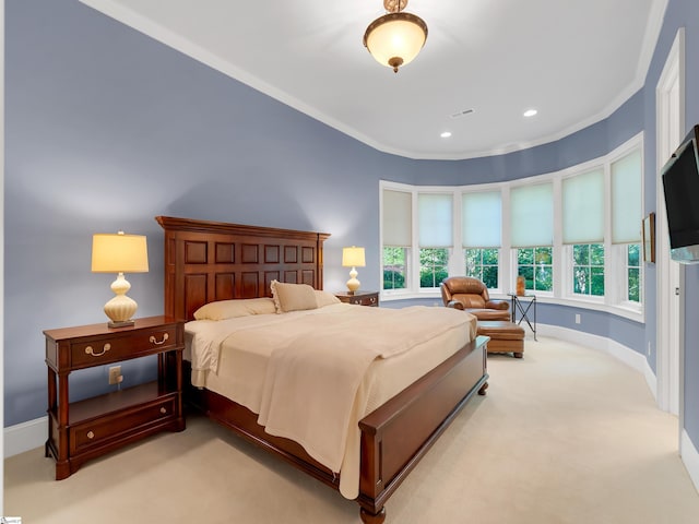 24 Lake Hills Ln, Travelers Rest, SC 29690 - carpeted bedroom featuring ornamental molding and recessed lighting