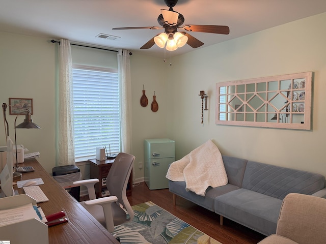 9 Kenton Finch Ct, Simpsonville, SC 29681 - office space featuring wood finished floors and a ceiling fan
