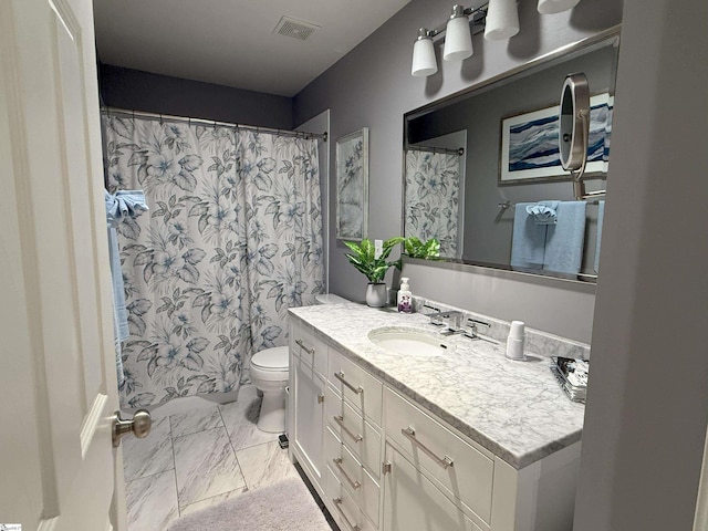 9 Kenton Finch Ct, Simpsonville, SC 29681 - full bathroom featuring vanity, marble finish flooring, and curtained shower