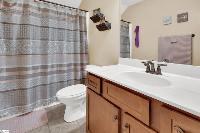 112 Friesian Ct, Pelzer, SC 29669 - full bathroom with vanity, tile patterned flooring, and a shower with shower curtain