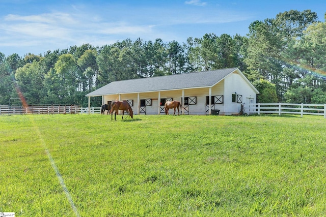 112 Friesian Ct, Pelzer, SC 29669 - view of front facade with an exterior structure, an outdoor structure, view of scattered trees, and a rural view