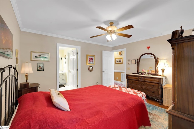 14 Quail Meadow Ln, Greenville, SC 29617 - bedroom with crown molding, wood finished floors, and connected bathroom
