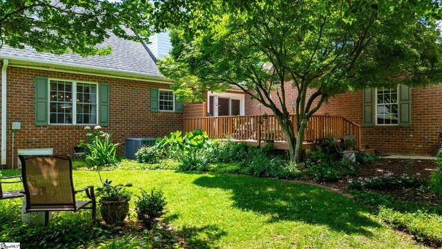 14 Quail Meadow Ln, Greenville, SC 29617 - view of grassy yard with a deck