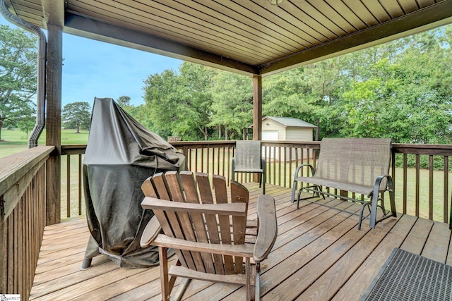 102 Tea Leaf Ct, Anderson, SC 29626 - deck featuring an outbuilding and view of scattered trees
