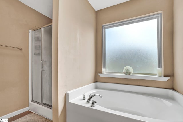 102 Tea Leaf Ct, Anderson, SC 29626 - bathroom with a bath and a stall shower