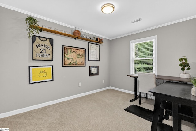 103 W Shallowstone Rd, Greer, SC 29650 - carpeted home office with crown molding and baseboards