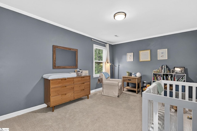 103 W Shallowstone Rd, Greer, SC 29650 - bedroom with ornamental molding, carpet flooring, and a nursery area