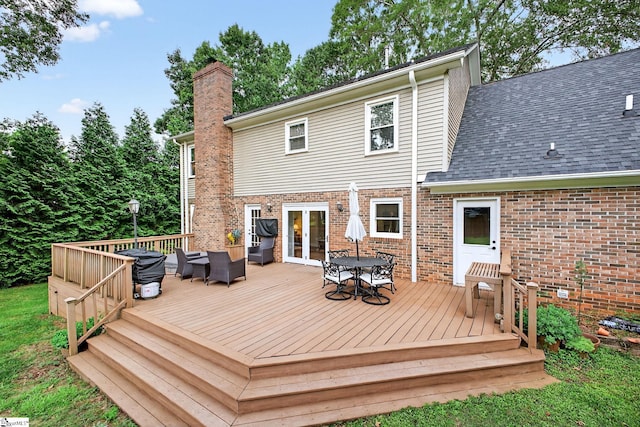 103 W Shallowstone Rd, Greer, SC 29650 - deck with outdoor dining area and french doors