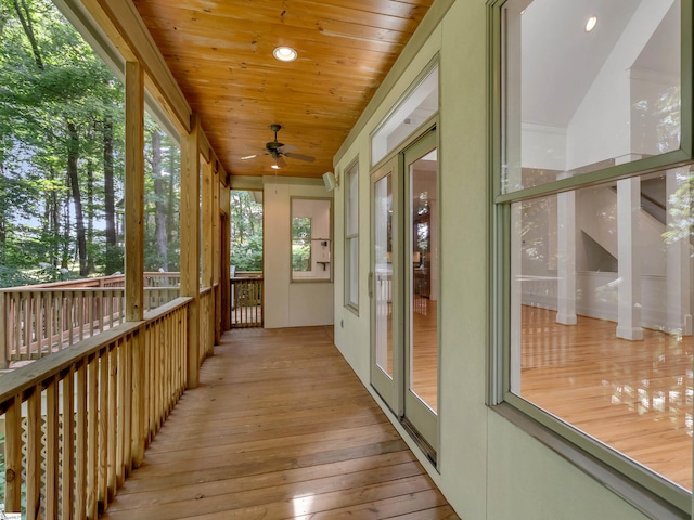 1 Touch Me Not Trl, Landrum, SC 29356 - unfurnished sunroom featuring a ceiling fan