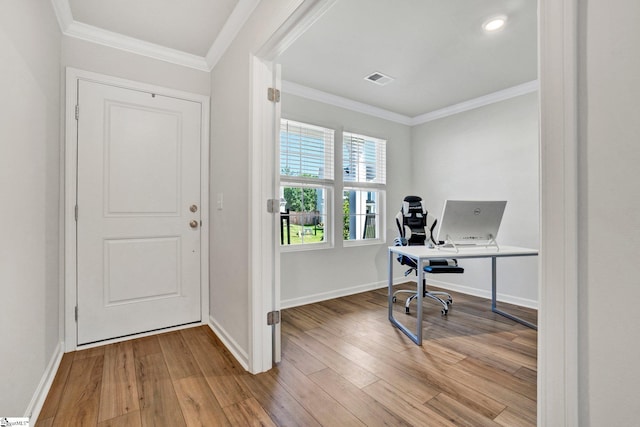353 Anna Gray Cir, Easley, SC 29640 - home office with light wood-style floors and crown molding