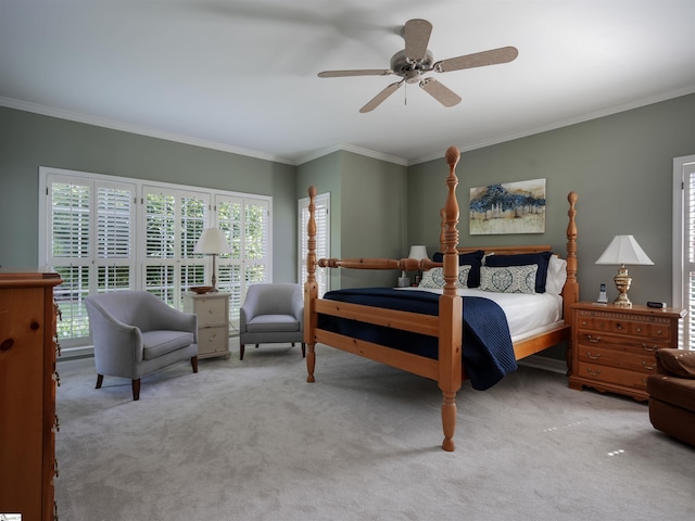 4 Glens Crossing Ct, Greer, SC 29650 - carpeted bedroom with ornamental molding and ceiling fan