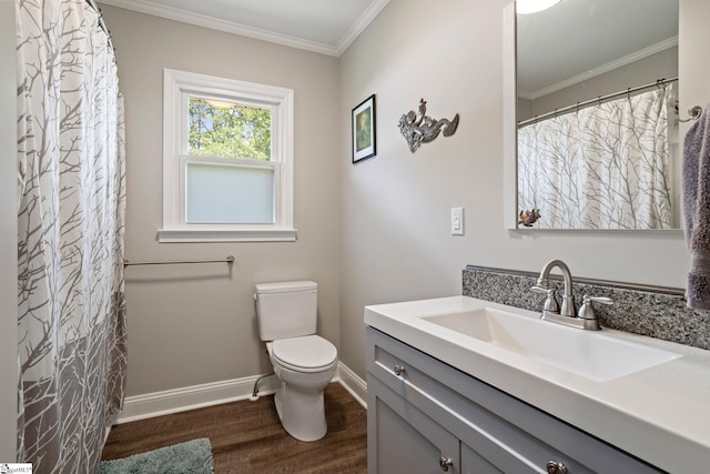 1170 Return Church Rd, Seneca, SC 29678 - bathroom featuring wood finished floors, vanity, and ornamental molding